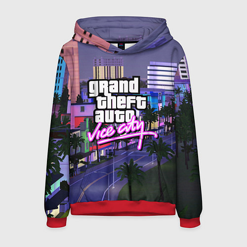 Мужская толстовка Grand Theft Auto Vice City / 3D-Красный – фото 1