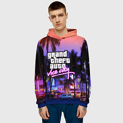 Толстовка-худи мужская Grand Theft Auto Vice City, цвет: 3D-синий — фото 2