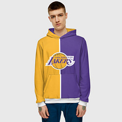 Толстовка-худи мужская LA LAKERS, цвет: 3D-белый — фото 2