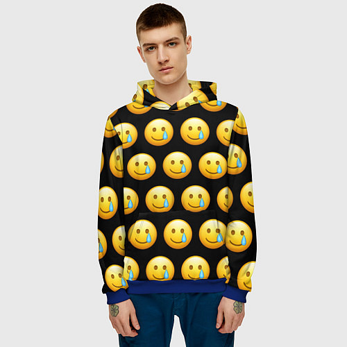 Мужская толстовка New Emoji / 3D-Синий – фото 3