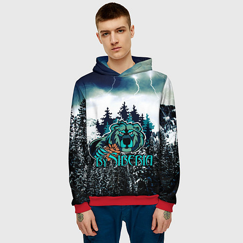 Мужская толстовка Сибирь / 3D-Красный – фото 3