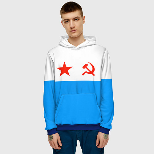 Мужская толстовка ВМФ СССР / 3D-Синий – фото 3