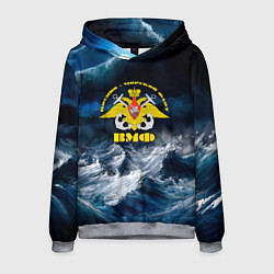 Толстовка-худи мужская Военно-морской флот, цвет: 3D-меланж