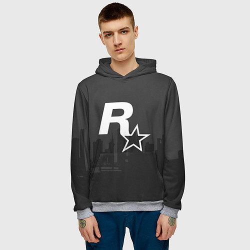 Мужская толстовка ROCKSTAR / 3D-Меланж – фото 3