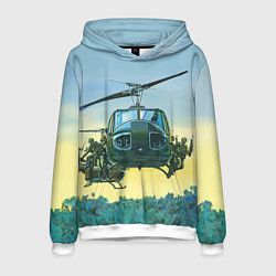 Толстовка-худи мужская Вертолеты, цвет: 3D-белый