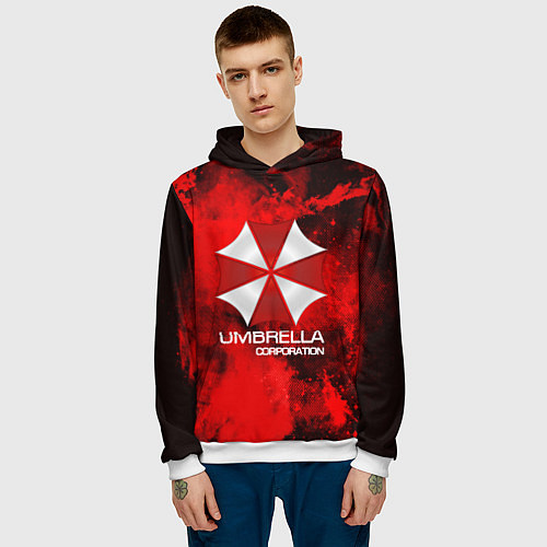 Мужская толстовка UMBRELLA CORP / 3D-Белый – фото 3