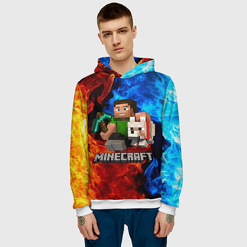 Мужская толстовка MINECRAFT / 3D-Белый – фото 3