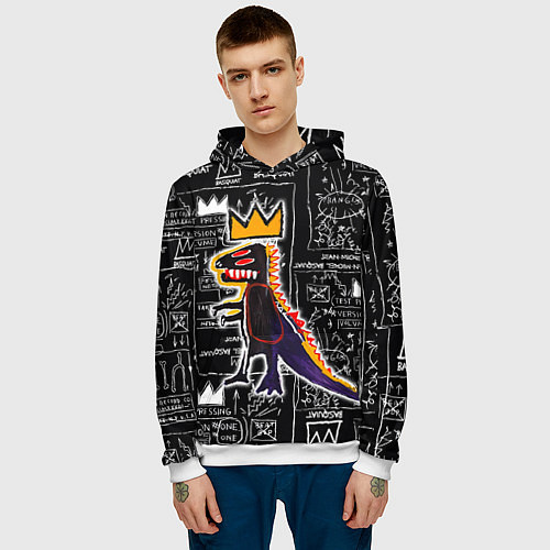 Мужская толстовка Динозавр в короне от Баския / 3D-Белый – фото 3