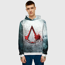 Толстовка-худи мужская Assassins Creed, цвет: 3D-белый — фото 2