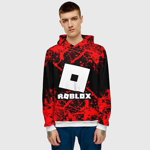 Мужская толстовка Roblox / 3D-Белый – фото 3
