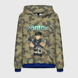 Толстовка-худи мужская Roblox 23 February Camouflage, цвет: 3D-синий