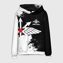 Толстовка-худи мужская Войска связи, цвет: 3D-белый