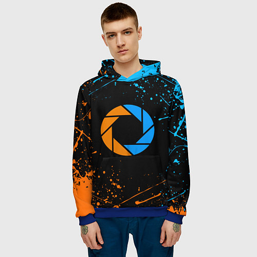 Мужская толстовка PORTAL / 3D-Синий – фото 3