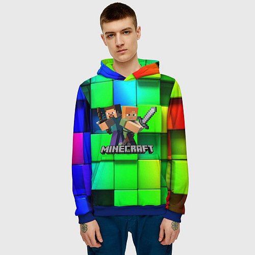 Мужская толстовка MINECRAFT / 3D-Синий – фото 3