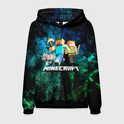 Толстовка-худи мужская Minecraft Майнкрафт, цвет: 3D-черный