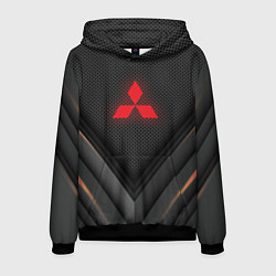 Толстовка-худи мужская MITSUBISHI, цвет: 3D-черный