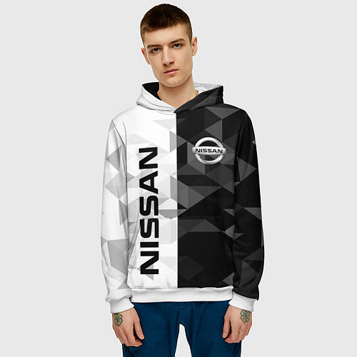 Мужская толстовка NISSAN / 3D-Белый – фото 3