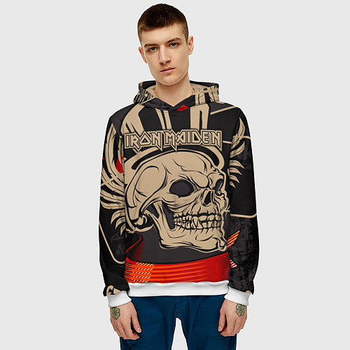 Мужская толстовка Iron Maiden / 3D-Белый – фото 3