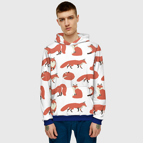 Мужская толстовка Лисий хвост / 3D-Синий – фото 3