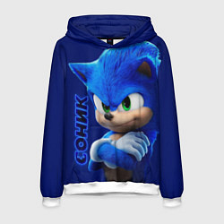 Толстовка-худи мужская SONIC, цвет: 3D-белый