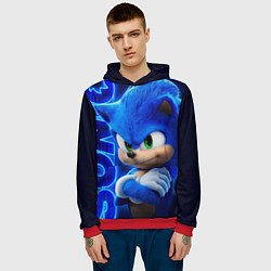 Толстовка-худи мужская SONIC, цвет: 3D-красный — фото 2