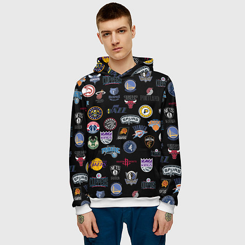 Мужская толстовка NBA Pattern / 3D-Белый – фото 3