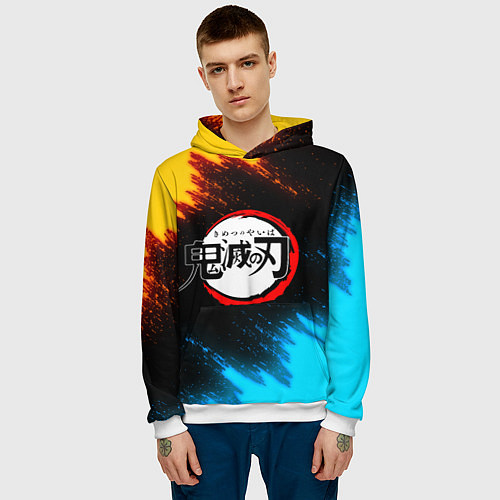 Мужская толстовка KIMETSU NO YAIBA / 3D-Белый – фото 3