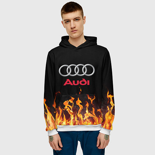 Мужская толстовка AUDI / 3D-Белый – фото 3