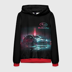 Толстовка-худи мужская SUBARUСпина, цвет: 3D-красный