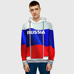 Толстовка-худи мужская Россия, цвет: 3D-меланж — фото 2