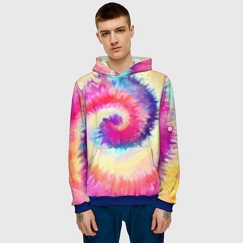 Мужская толстовка Tie Dye vortex / 3D-Синий – фото 3