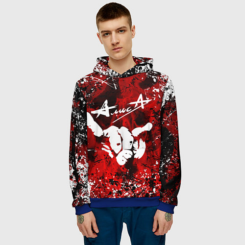Мужская толстовка Алиса / 3D-Синий – фото 3