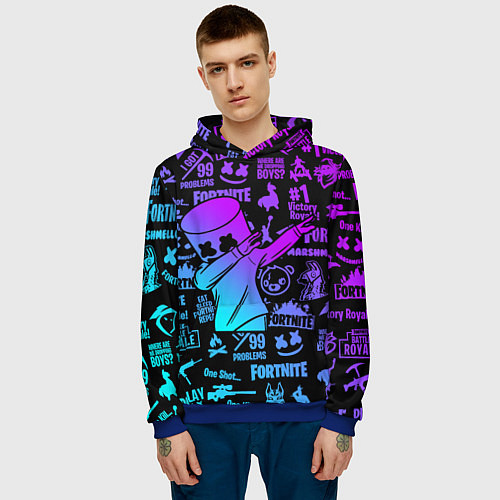 Мужская толстовка FORTNITE X MARSHMELLO / 3D-Синий – фото 3
