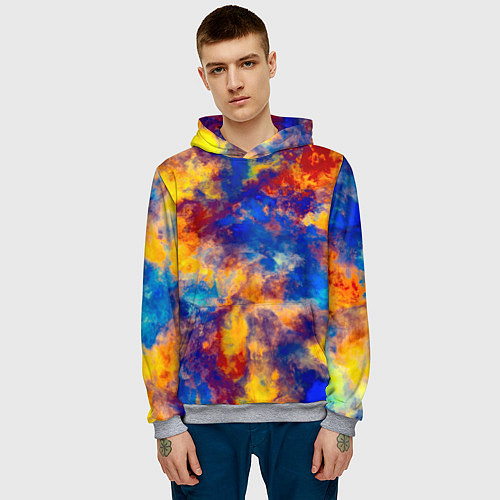 Мужская толстовка Огненно-синий полутон / 3D-Меланж – фото 3