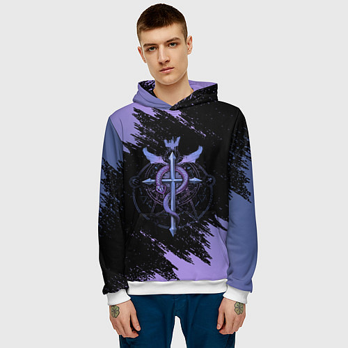 Мужская толстовка Стальной алхимик / 3D-Белый – фото 3