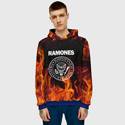Толстовка-худи мужская Ramones, цвет: 3D-синий — фото 2