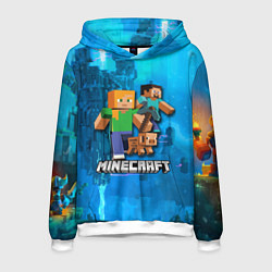 Толстовка-худи мужская Minecraft Майнкрафт, цвет: 3D-белый