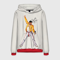 Толстовка-худи мужская Фредди Меркьюри автограф, цвет: 3D-красный