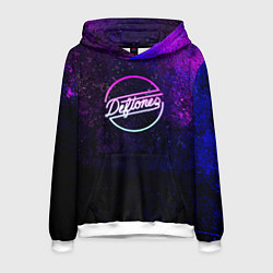 Толстовка-худи мужская Deftones Neon logo, цвет: 3D-белый