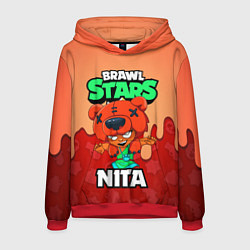 Толстовка-худи мужская BRAWL STARS NITA, цвет: 3D-красный