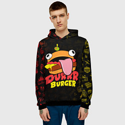 Толстовка-худи мужская Fortnite Durrr Burger, цвет: 3D-черный — фото 2