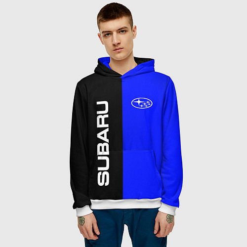 Мужская толстовка SUBARU / 3D-Белый – фото 3