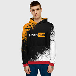 Толстовка-худи мужская PORNHUB, цвет: 3D-красный — фото 2