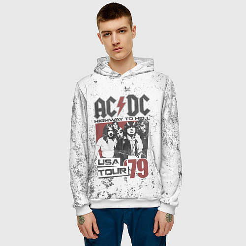 Мужская толстовка ACDC / 3D-Белый – фото 3