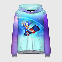 Толстовка-худи мужская Соник, цвет: 3D-меланж
