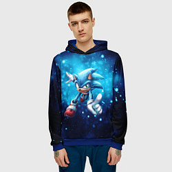 Толстовка-худи мужская SONIC, цвет: 3D-синий — фото 2
