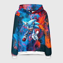 Толстовка-худи мужская SONIC, цвет: 3D-белый