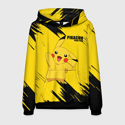 Толстовка-худи мужская PIKACHU: PIKA PIKA, цвет: 3D-черный