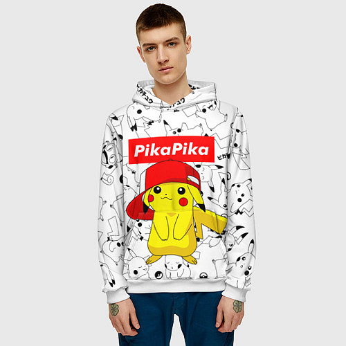 Мужская толстовка ПИКАЧУ / 3D-Белый – фото 3