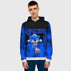 Толстовка-худи мужская SONIC, цвет: 3D-белый — фото 2